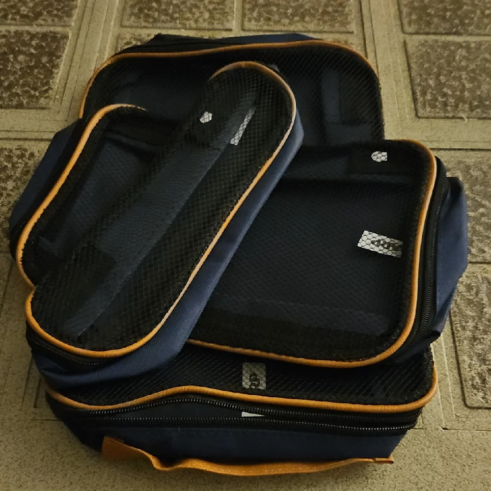 Stylish Navy and Orange  Bag For Storage.